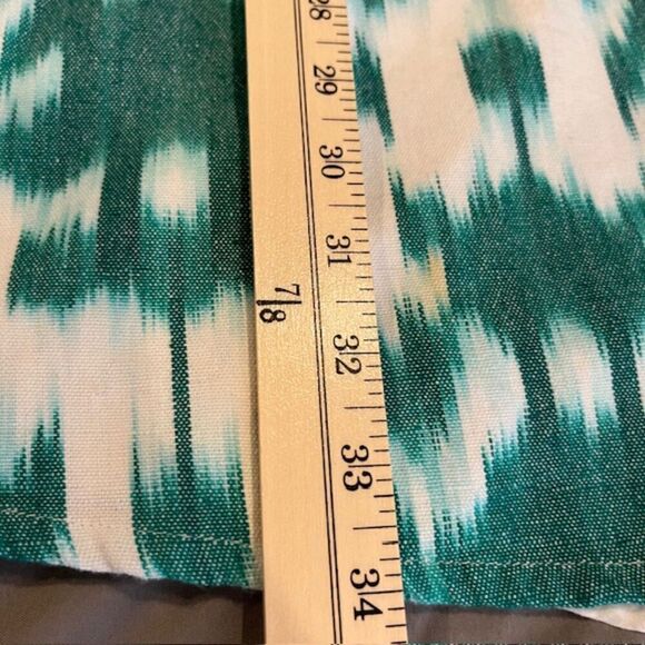 Vineyard Vines Fit and Flare Ikat Green and White Linen Look Cotton Dress Size 2 - Picture 11 of 12